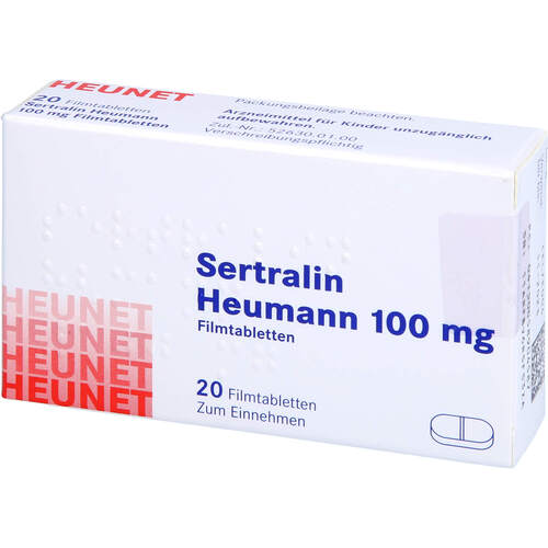 SERTRALIN HEUMANN 100MG FILMTABLETTEN Heunet, 20 ST,  Heunet Pharma GmbH 