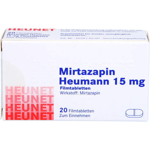 MIRTAZAPIN HEUMANN 15MG FILMTABLETTEN Heunet, 20 ST,  Heunet Pharma GmbH 