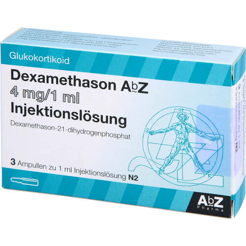 Dexamethason AbZ 4mg/1ml Injektionslösung, 3 Stk., Abz Pharma GmbH Dexamethason AbZ 4mg/1ml Injektionslösung, 3 Stk., Abz Pharma GmbH