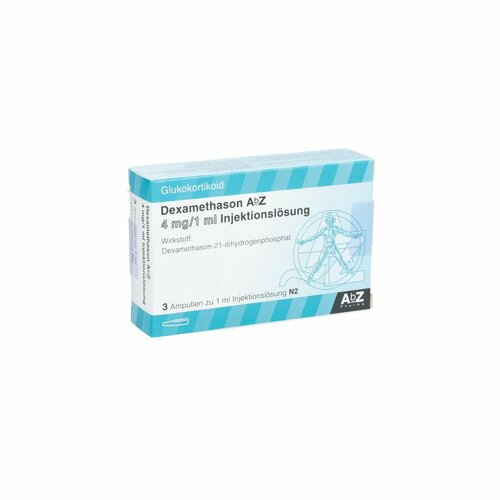 Dexamethason AbZ 4mg/1ml Injektionslösung, 3 Stk., Abz Pharma GmbH Dexamethason AbZ 4mg/1ml Injektionslösung, 3 Stk., Abz Pharma GmbH