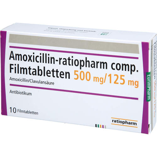Amoxicillin-ratiopharm comp. 500/125mg, 10 Stk., Eurimpharm Arzneimittel GmbH