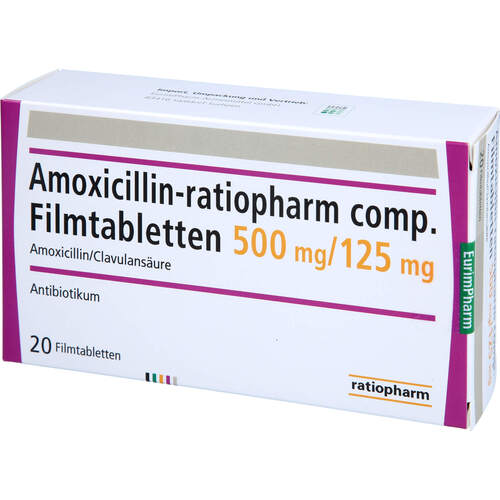 Amoxicillin-ratiopharm comp. 500/125mg, 20 Stk., Eurimpharm Arzneimittel GmbH