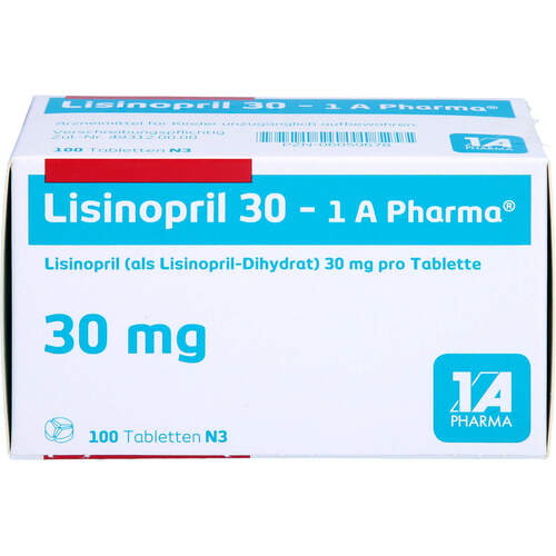 Lisinopril 30 - 1 A Pharma, 100 Stk., 1 A Pharma GmbH