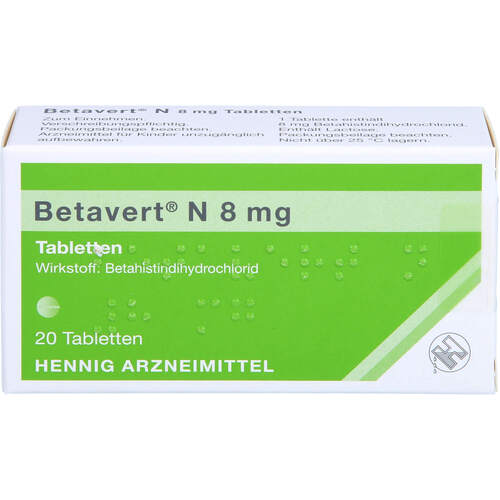 Betavert N 8mg, 20 Stk., Hennig Arzneimittel GmbH & Co. KG