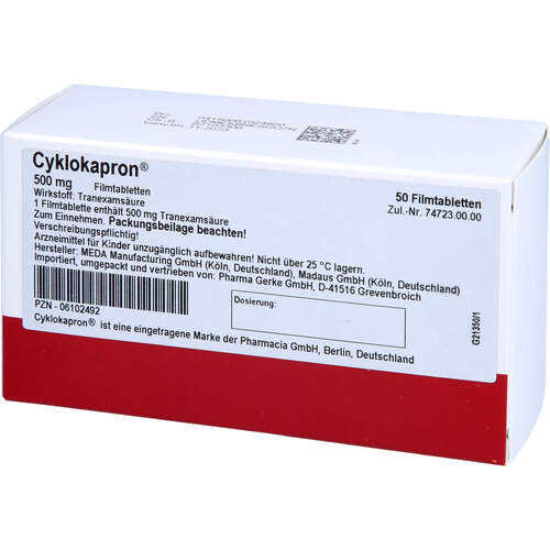 Cyklokapron, 50 ST, Pharma Gerke Arzneimittelvertriebs GmbH