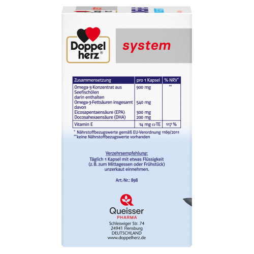 Doppelherz Omega-3 Konzentrat system, 60 Stk., Queisser Pharma GmbH & Co. KG
