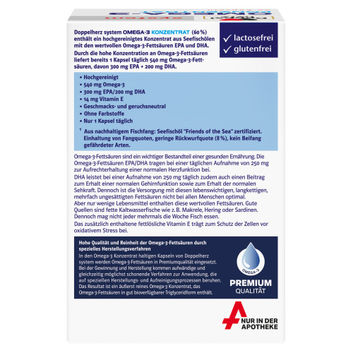 Doppelherz Omega-3 Konzentrat system, 60 Stk., Queisser Pharma GmbH & Co. KG