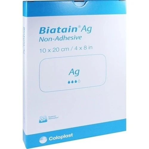 Biatain Ag Schaumverband nicht-haftend 10x20cm, 5 Stk., Coloplast GmbH