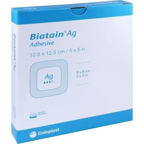 Biatain Ag Schaumverband selbst-haftend12.5x12.5cm, 5 Stk., Coloplast GmbH