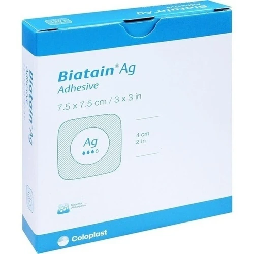 Biatain Ag Schaumverband selbst-haftend 7.5x7.5cm, 5 Stk., Coloplast GmbH