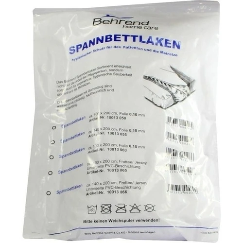 SPANNBETTLAKEN Folie 0,1 mm 100x200 cm, 1 Stk., Willy Behrend GmbH + Co. KG