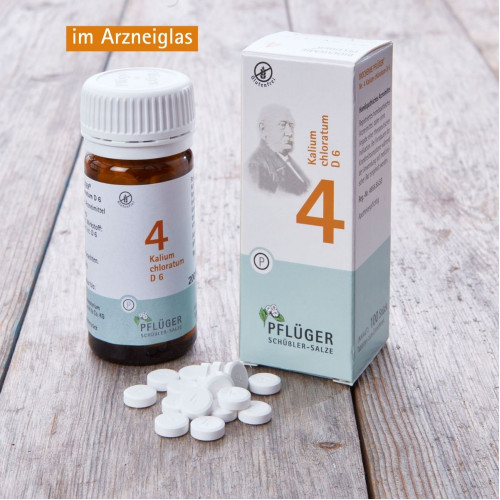 Biochemie Pfl&uuml;ger Nr. 4 Kalium chloratum D 6, 100 Stk., Hom&ouml;opathisches Laboratorium Alexander Pfl&uuml;ger GmbH & Co. KG