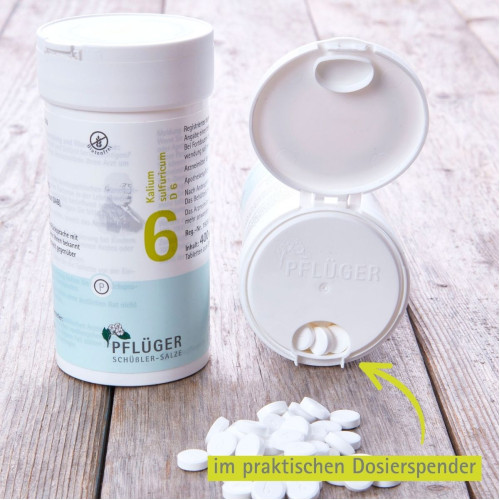 Biochemie Pfl&uuml;ger Nr. 6 Kalium sulfuricum D 6, 400 Stk., Hom&ouml;opathisches Laboratorium Alexander Pfl&uuml;ger GmbH & Co. KG