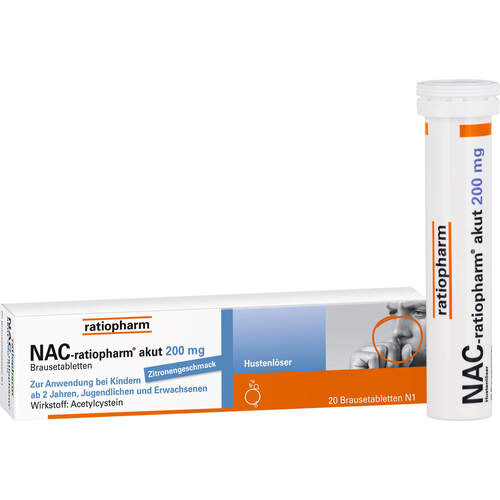 NAC-ratiopharm akut 200 mg Hustenl&ouml;ser Brauseta, 20 Stk., ratiopharm GmbH