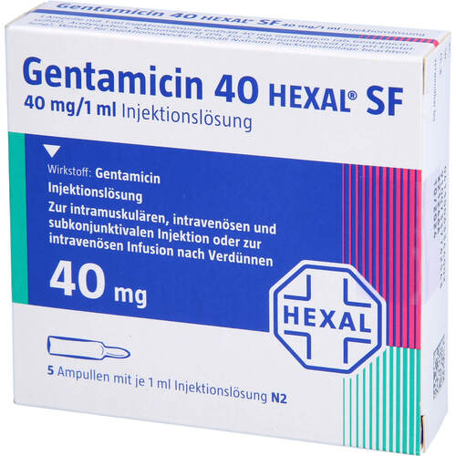 GENTAMICIN 40 HEXAL SF, 5 Stk., HEXAL AG