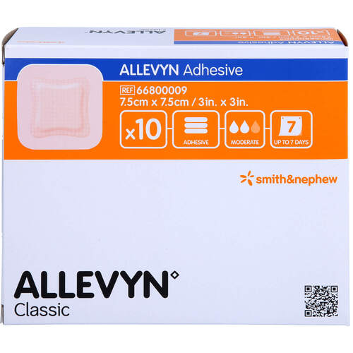 ALLEVYN Adhesive 7.5x7.5cm haftende Wundaufl., 10 Stk., Actipart GmbH