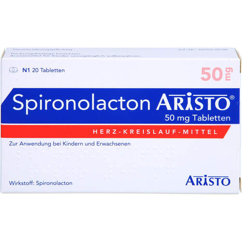 Spironolacton Aristo 50mg Tabletten, 20 ST, Aristo Pharma GmbH