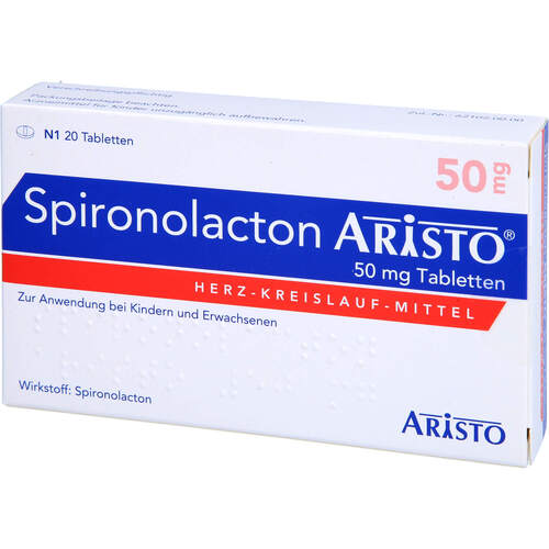 Spironolacton Aristo 50mg Tabletten, 20 Stk., Aristo Pharma GmbH