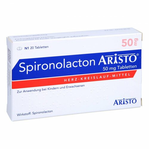 Spironolacton Aristo 50mg Tabletten, 20 ST, Aristo Pharma GmbH