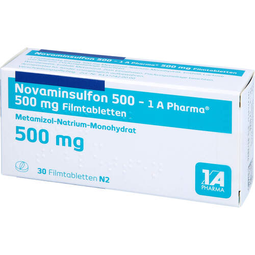 Novaminsulfon 500 - 1A Pharma, 30 Stk., 1 A Pharma GmbH Novaminsulfon 500 - 1A Pharma, 30 Stk., 1 A Pharma GmbH