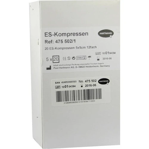ES-Kompressen steril 5x5cm Gro&szlig;packung 12fach, 5x20 Stk., Paul Hartmann AG
