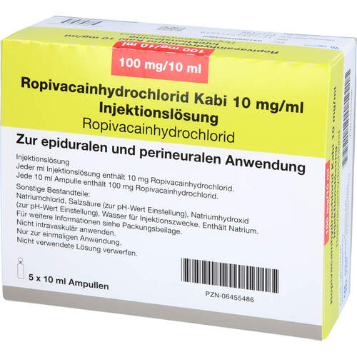 Ropivacainhydrochlorid Kabi 10mg/ml, 5x10 ml, Fresenius Kabi Deutschland GmbH