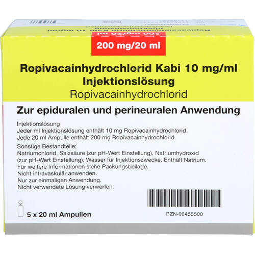 Ropivacainhydrochlorid Kabi 10mg/ml, 5x20 ml, Fresenius Kabi Deutschland GmbH