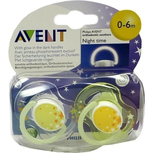 AVENT Schnuller für die Nacht 0-6m, 2 ST, Philips GmbH