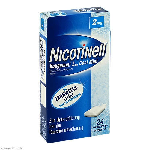 Nicotinell Kaugummi Cool Mint 2mg, 24 ST,  GlaxoSmithKline Consumer Healthcare 