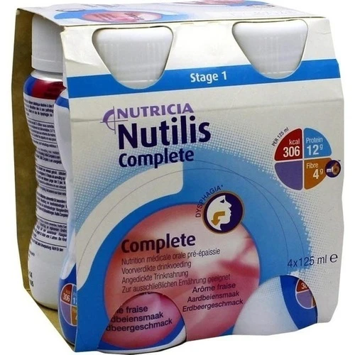 NUTILIS Complete Erdbeer Geschmack flüssig, 4x125 ml, Nutricia Milupa GmbH