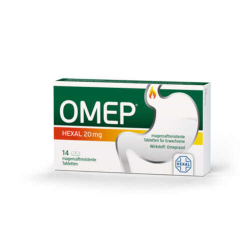 Omep HEXAL 20mg magensaftresistente Tabletten, 14 Stk., HEXAL AG