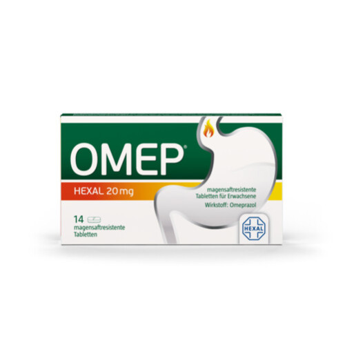 Omep HEXAL 20mg magensaftresistente Tabletten, 14 Stk., HEXAL AG