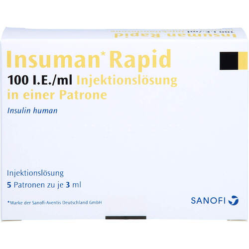 Insuman Rapid 100I.E. Patrone, 5x3 ml, Emra-Med Arzneimittel GmbH