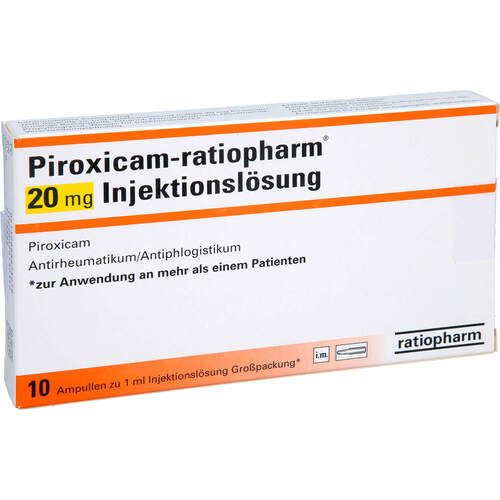 PIROXICAM RATIOPHARM 20, 10 ST, ratiopharm GmbH