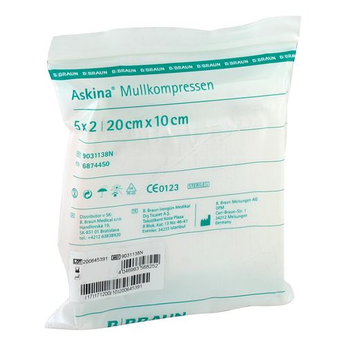 ASKINA Mullkompresse 10x20cm steril, 5x2 Stk., B. Braun Melsungen AG