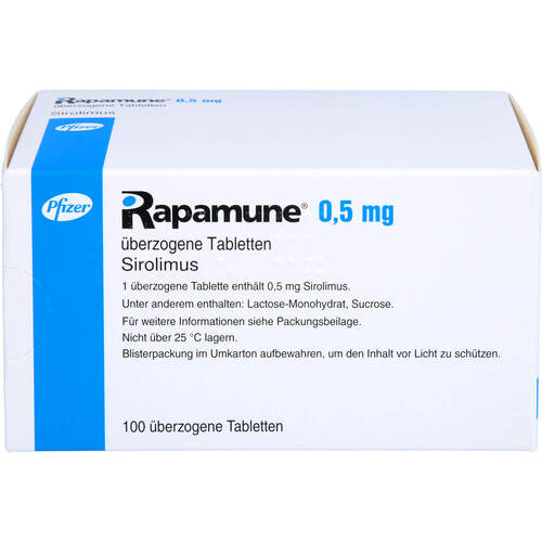 Rapamune 0.5mg überzogene Tabletten, 100 ST, Pfizer Pharma GmbH