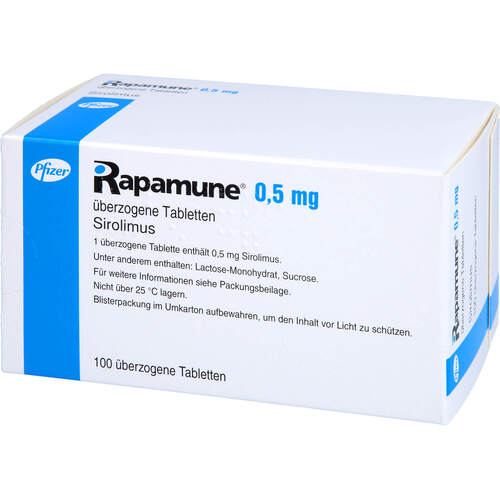 Rapamune 0.5mg überzogene Tabletten, 100 ST, Pfizer Pharma GmbH