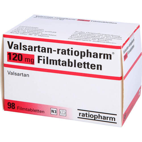 Valsartan-ratiopharm 120 mg Filmtabletten, 98 Stk., ratiopharm GmbH