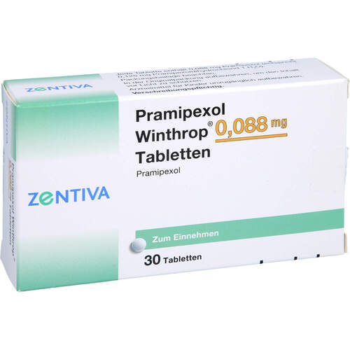 Pramipexol Winthrop 0.088mg Tabletten, 30 ST, Zentiva Pharma GmbH