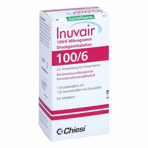 Inuvair 100/6ug 120 Hübe Druckgasinhalat, 1 Stk., Eurimpharm Arzneimittel GmbH