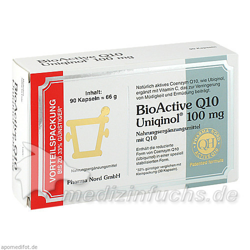BIO ACTIVE Q10 Uniqinol 100 mg Kapseln, 90 Stk., Pharma Nord Vertriebs GmbH