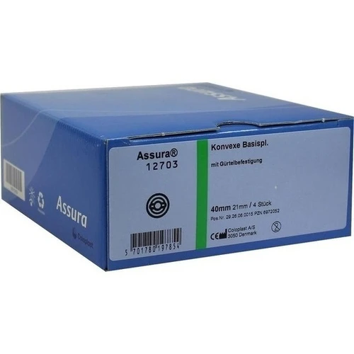 ASSURA Konvexe Basisplatten 21mm Rastringgr. 40mm, 4 Stk., Coloplast GmbH