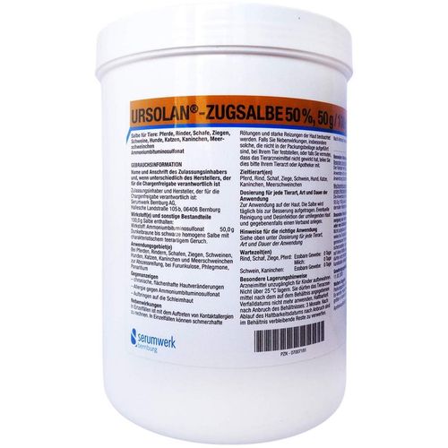 URSOLAN-Zugsalbe 50% vet., 1 kg, Serumwerk Bernburg AG