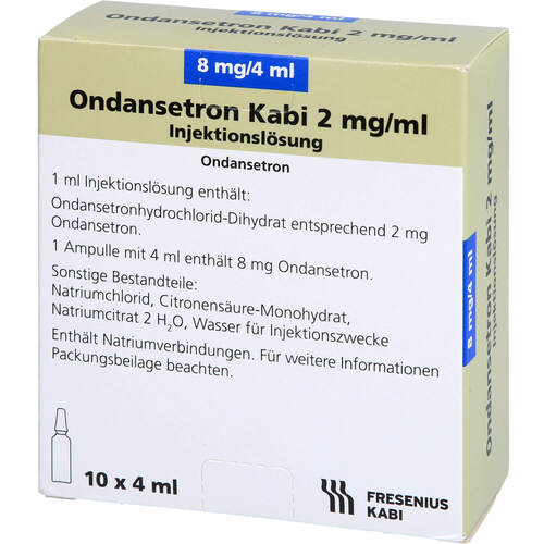 Ondansetron Kabi 2mg/ml 8mg Injektionslösung, 10x4 ml, Fresenius Kabi Deutschland GmbH