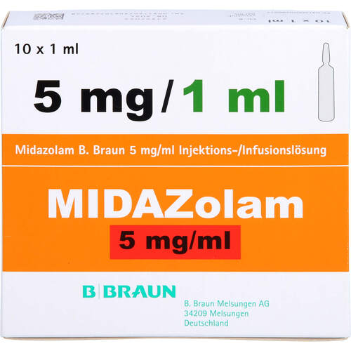 Midazolam B.Braun 5mg/1ml Glas, 10x1 ml, B. Braun Melsungen AG