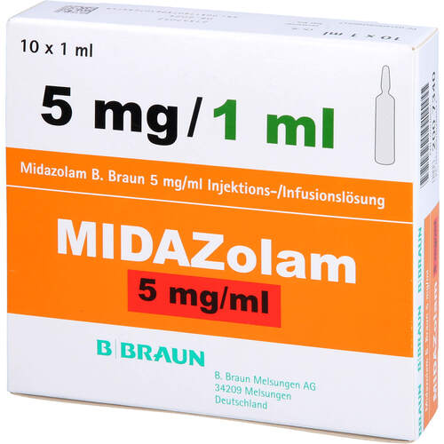 Midazolam B.Braun 5mg/1ml Glas, 10x1 ml, B. Braun Melsungen AG