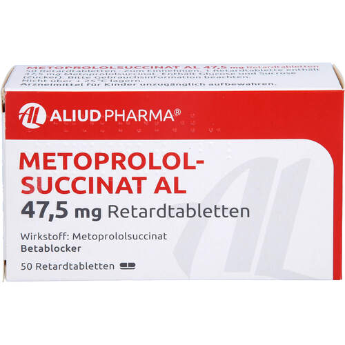 Metoprololsuccinat AL 47.5mg Retardtabletten, 50 Stk., Aliud Pharma GmbH