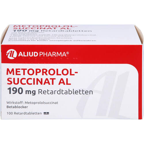 Metoprololsuccinat AL 190mg Retardtabletten, 100 Stk., Aliud Pharma GmbH