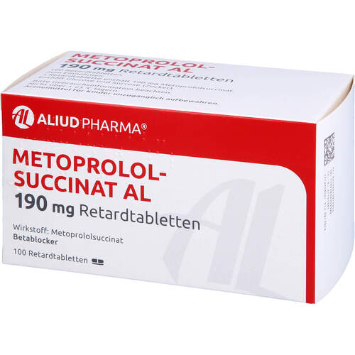 Metoprololsuccinat AL 190mg Retardtabletten, 100 Stk., Aliud Pharma GmbH