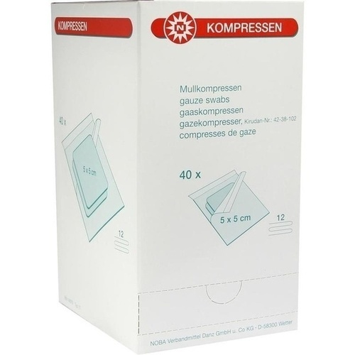 MULLKOMPRESSE 5X5CM 12FACH STERILE KOMPR PRO SET, 40x2 Stk., Nobamed Paul Danz AG